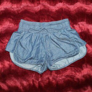 Stretchy Faux Denim Shorts